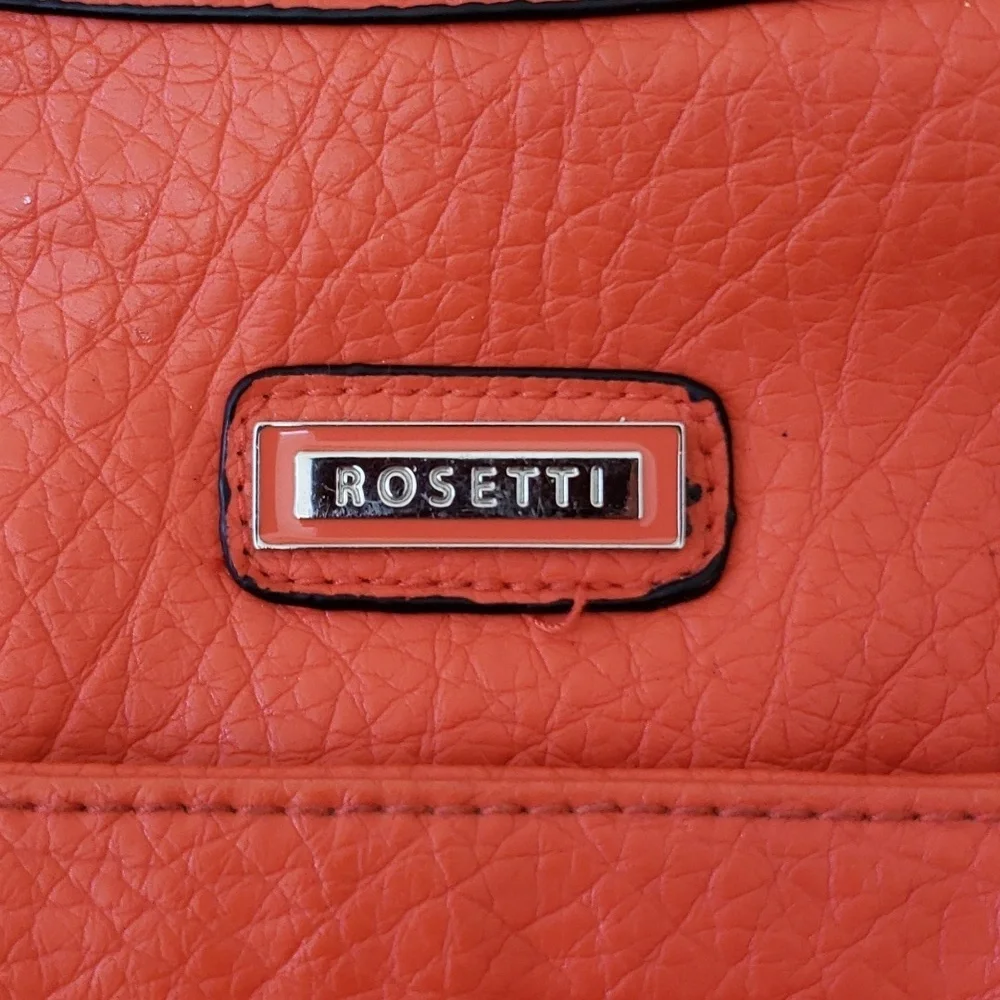 Rosetti Clara Triple Play Crossbody Bag, Faux Pebbled Leather, Orange, Midsize